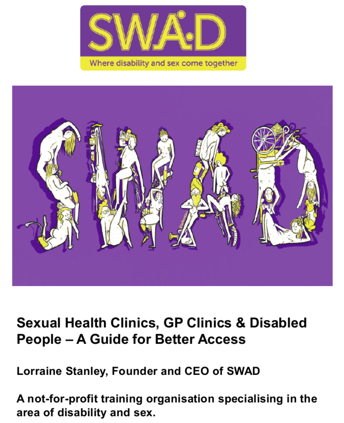 Sexual Health Clinics, GP Clinics & Disabled People - A Guide for Better Accessibility - Front Cover